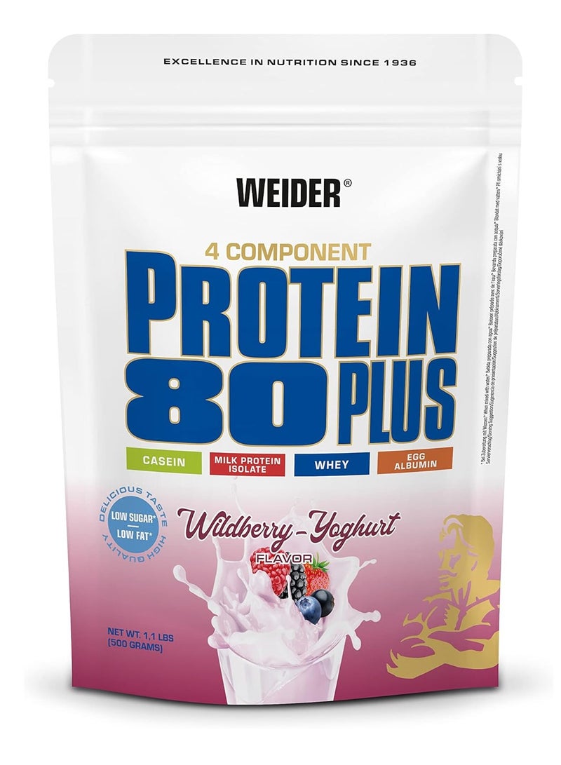 Weider Protein 80 Plus Milk Protein Isolate Wildberry-Yogurt Flavor 500G