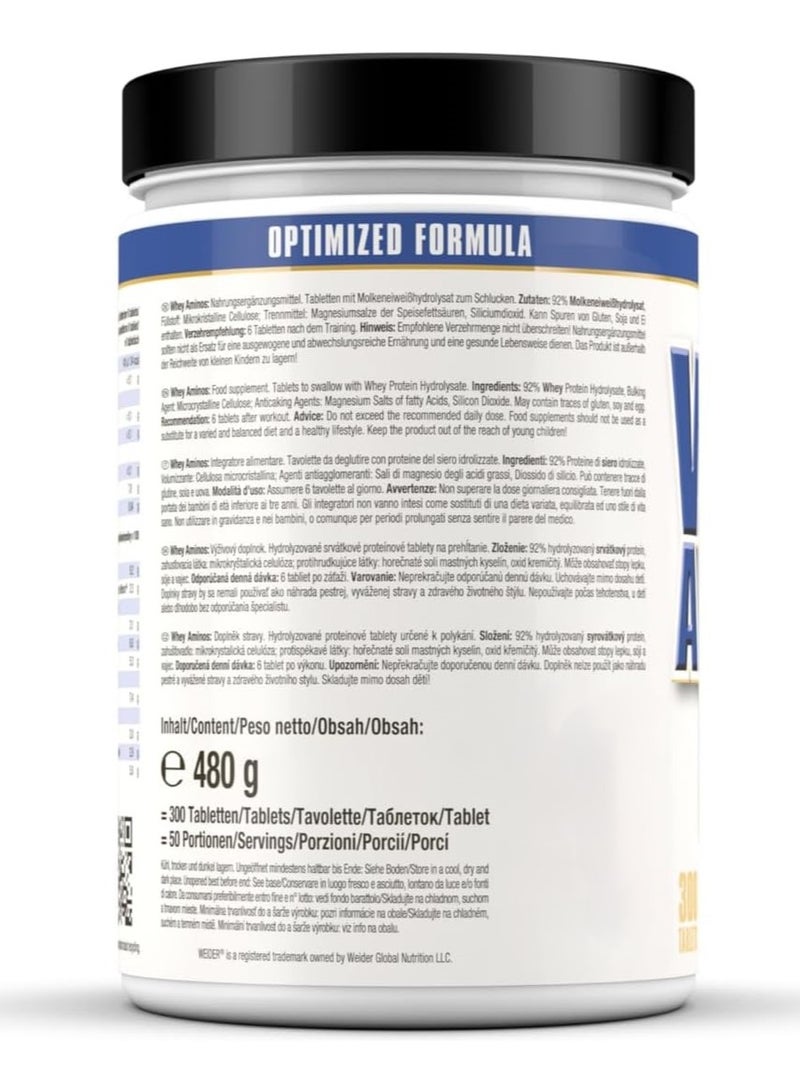 Weider Whey Aminos Hydrolyzed, 300 Tablets,