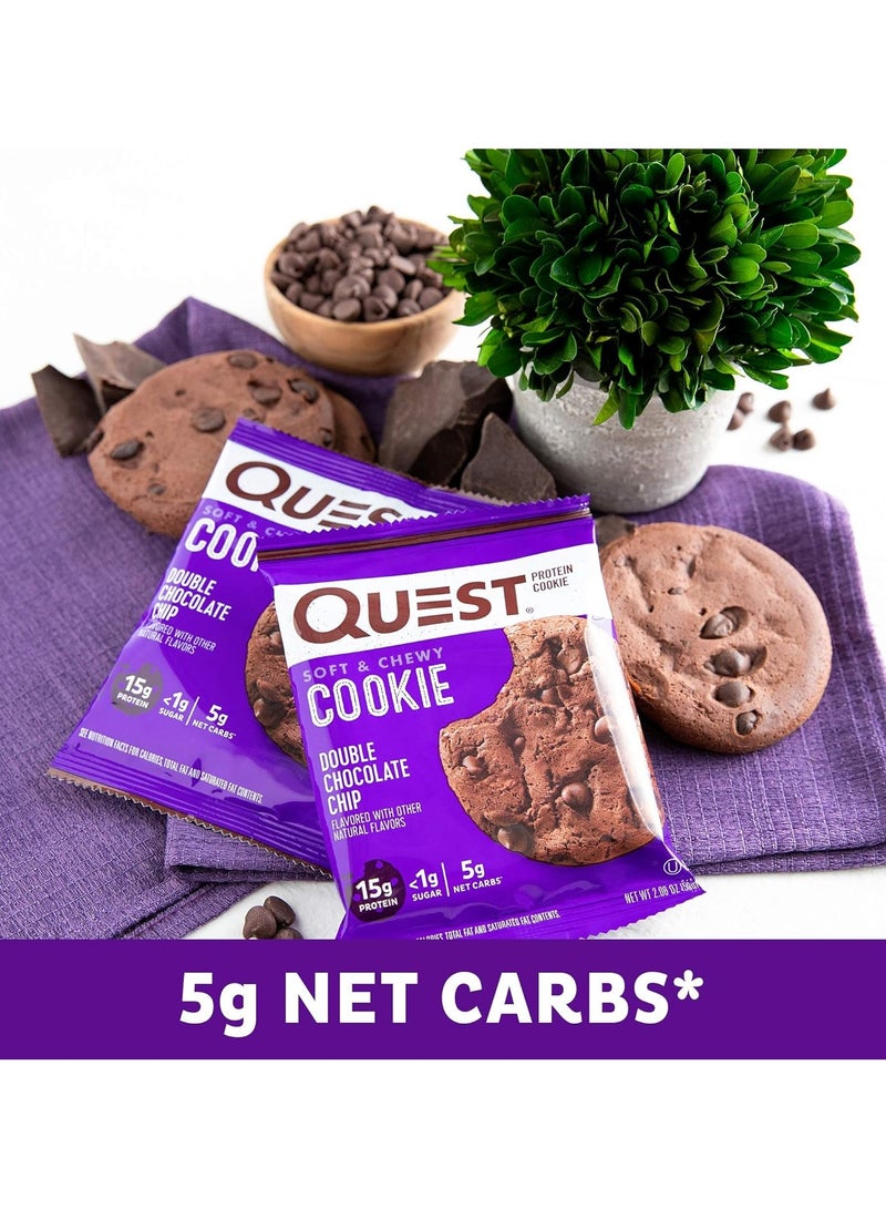 Protein Cookie, Double Chocolate Chip High Protein Low Carb 12 Count