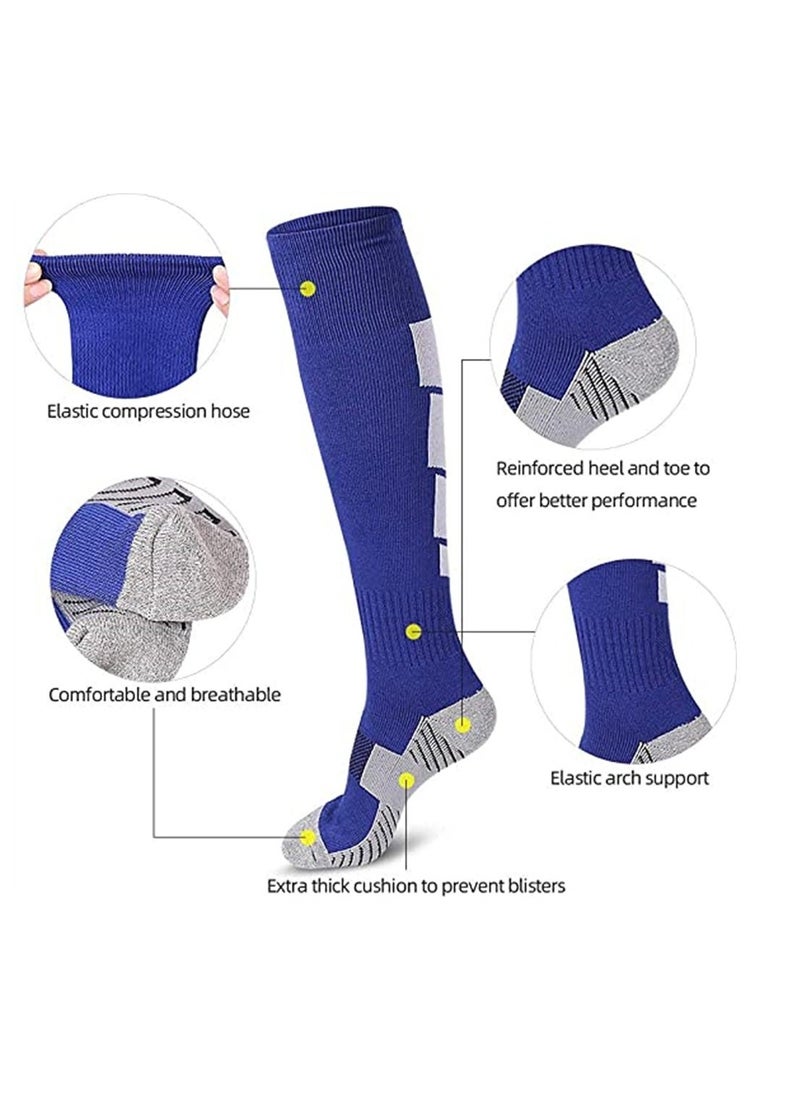 Soccer Socks, Sport Knee High Socks Over The Calf Compression Athletic Socks for Mens and Women Running Training Football Thickening Keep Warm Sock for Soccer, Basketball, Uniform, 3 Pairs