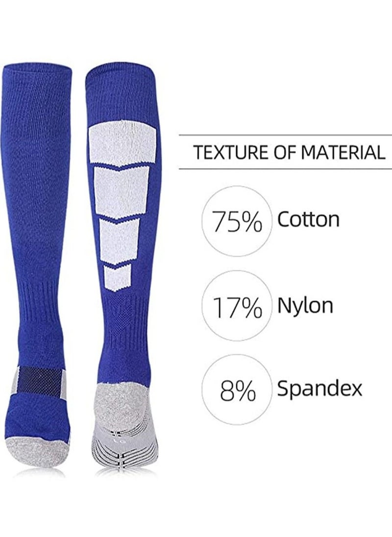 Soccer Socks, Sport Knee High Socks Over The Calf Compression Athletic Socks for Mens and Women Running Training Football Thickening Keep Warm Sock for Soccer, Basketball, Uniform, 3 Pairs