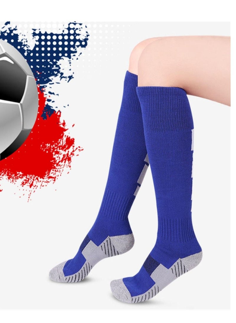 Soccer Socks, Sport Knee High Socks Over The Calf Compression Athletic Socks for Mens and Women Running Training Football Thickening Keep Warm Sock for Soccer, Basketball, Uniform, 3 Pairs