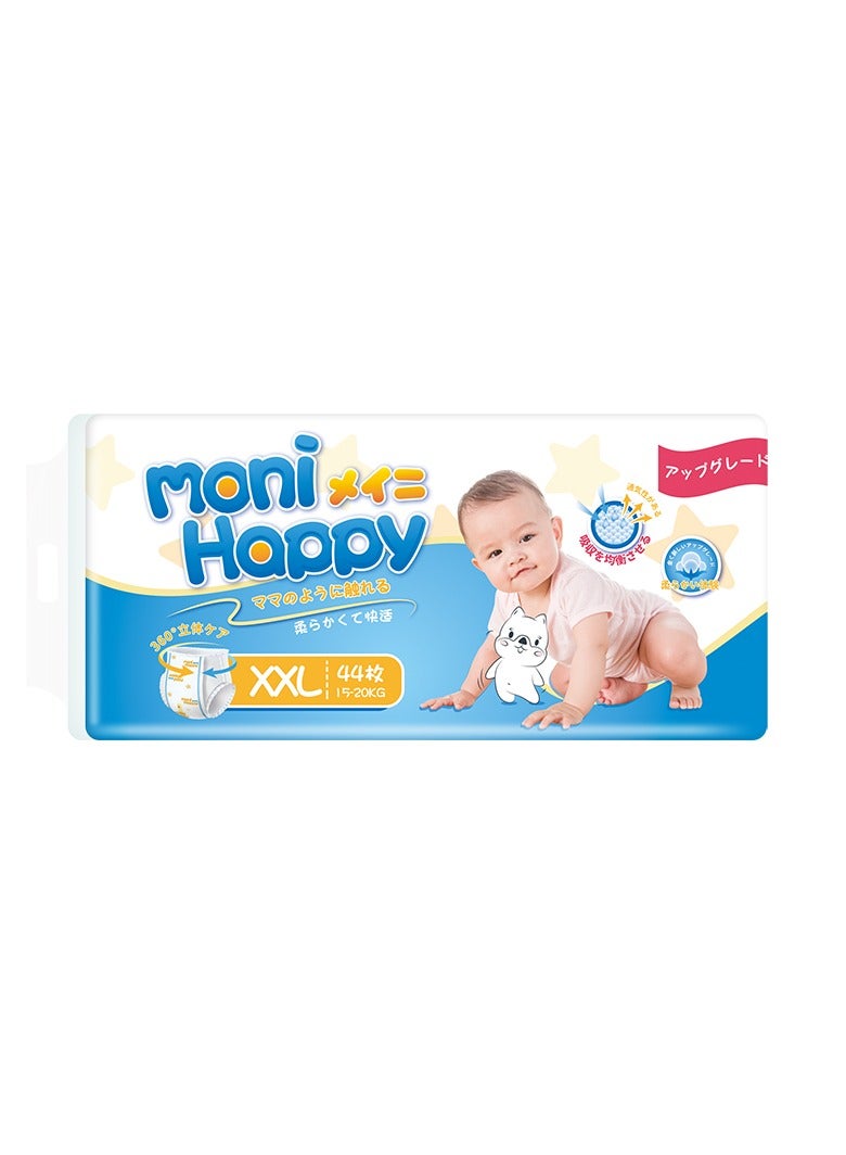 Moni Happy Baby Diaper Pants Super Absorption, Fluffy non-woven fabric, Smart wetness detector, Double-leak guard-XXL, 15-20kg - 44 pcs