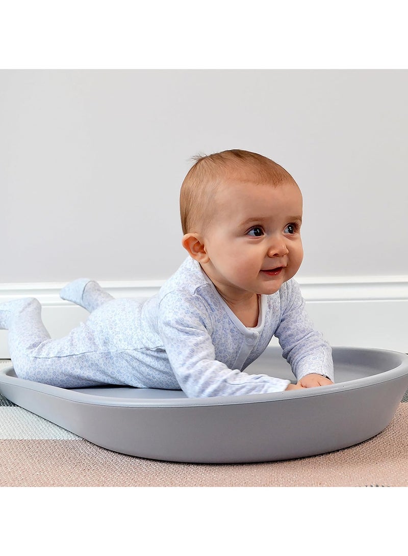 Squishy Changing Mat | Baby Changing Diaper Pad | Soft and Warm Foam Material | Non Slip Base | Hygienic | Non Toxic | Easy Clean Wipeable, No Cover Needed | Grey
