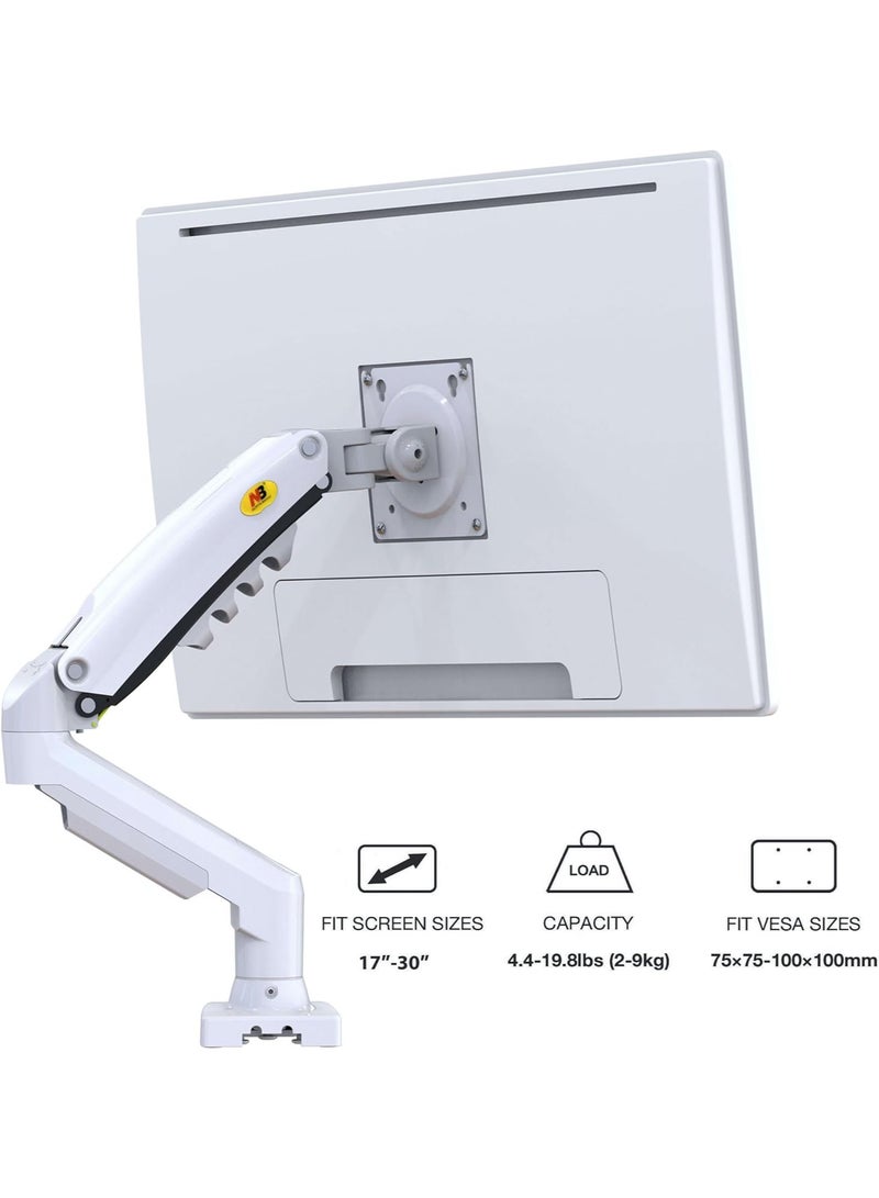 NB North Bayou Monitor Desk Mount Stand Full Motion Swivel Monitor Arm with Gas Spring for 17-30''Monitors(Within 4.4lbs to 19.8lbs) Computer Monitor Stand F80-W