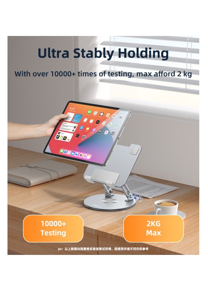 Yesido Tabletop Tablet Holder Aluminum Alloy Foldable Ventilated Design C293 360 Degree Rotation Tablet Holder