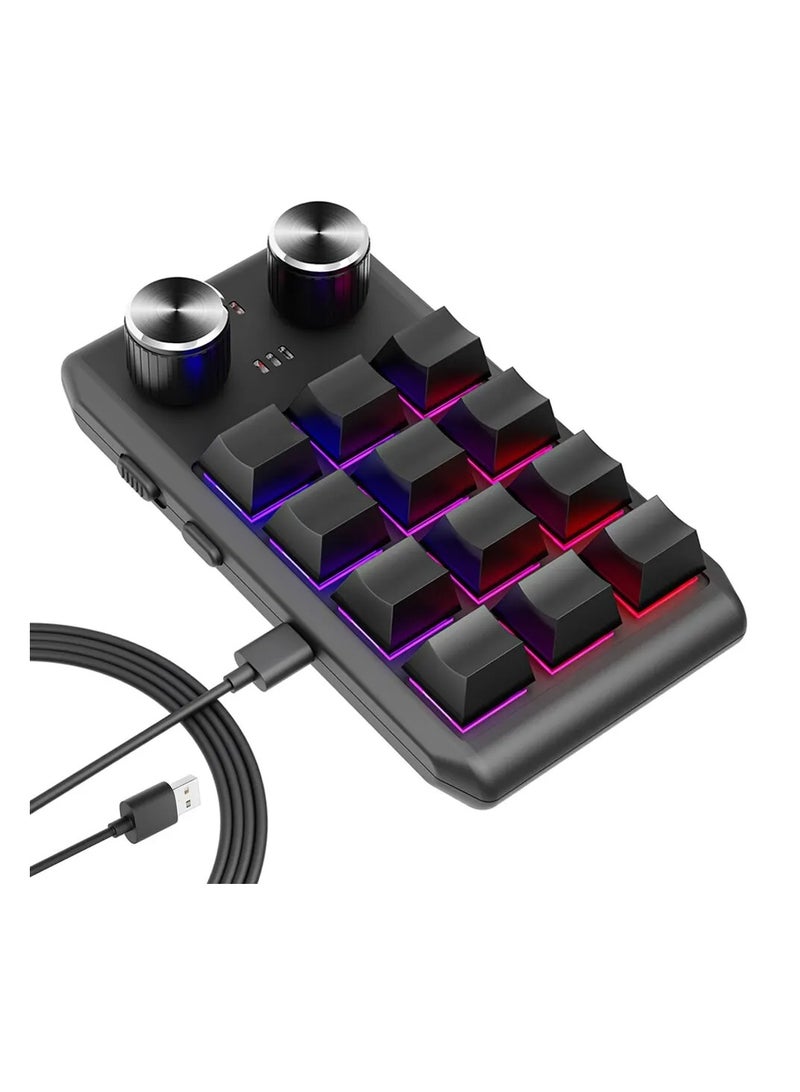 Programming Macro Custom 2 Knob Bluetooth Keyboard RGB 12 Key Copy Paste Mini on Gaming Keypad Mechanical Hotswap Macropad