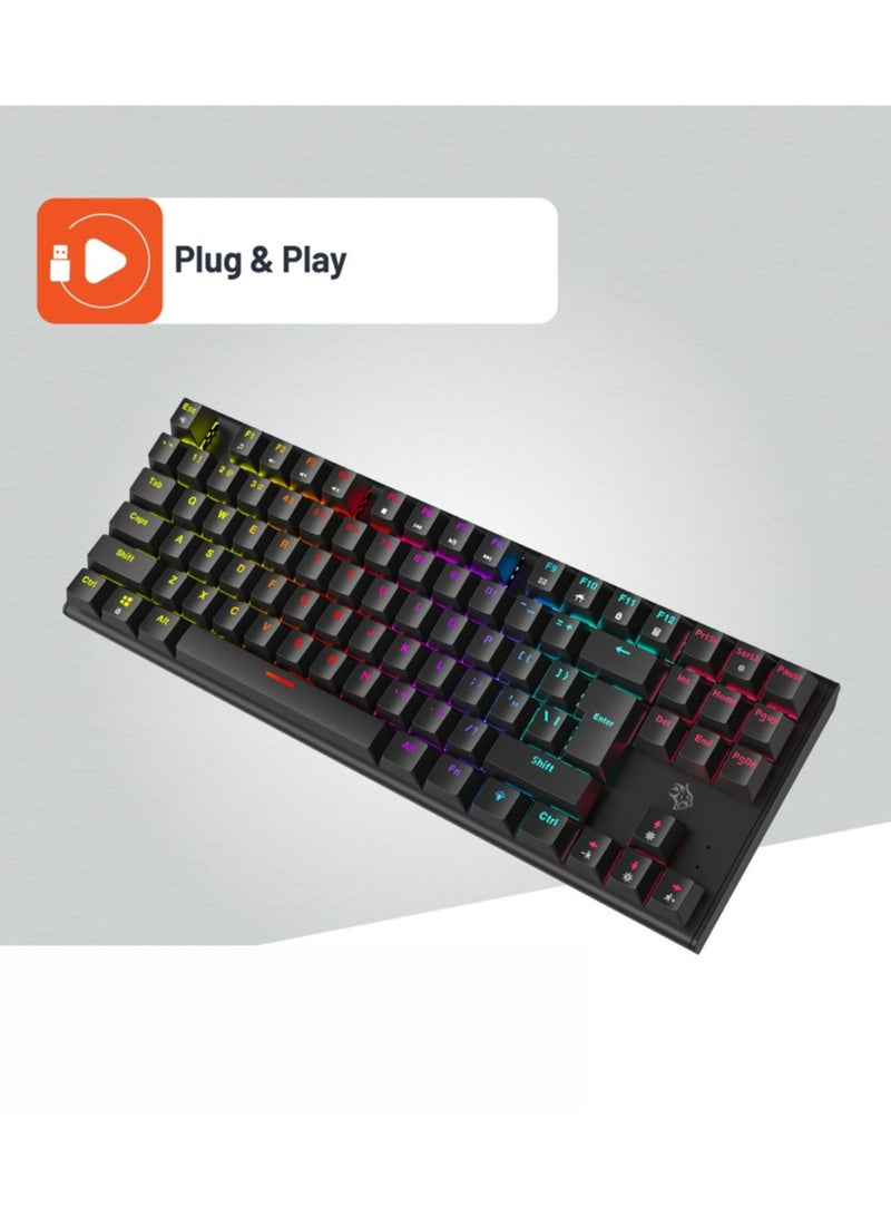 Mechanical Keyboard with Suspending Keycaps - Black