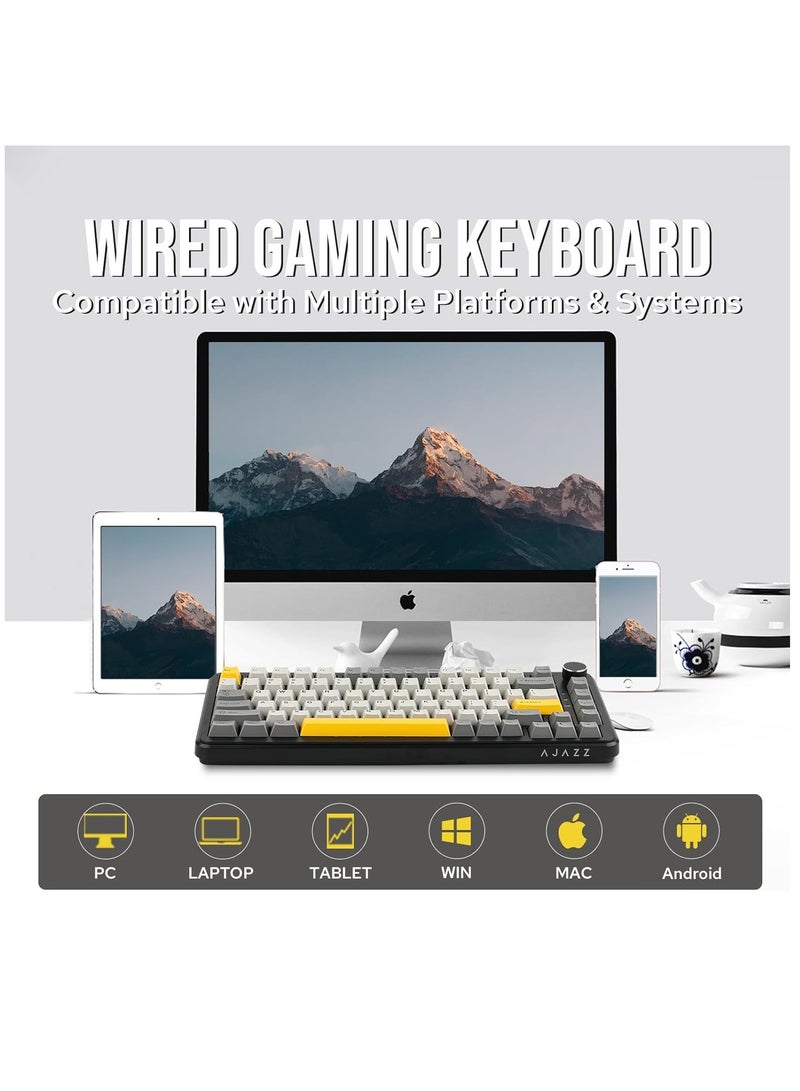 AK820 MAX Wired Gaming Keyboard,Rapid Trigger Keyboard, Hall Effect Gasket Mechanical Keyboard, Adjustable Actuation, Magnetic Switches, RGB for Win/Mac (Black, BlackGrey, flying fish switch)