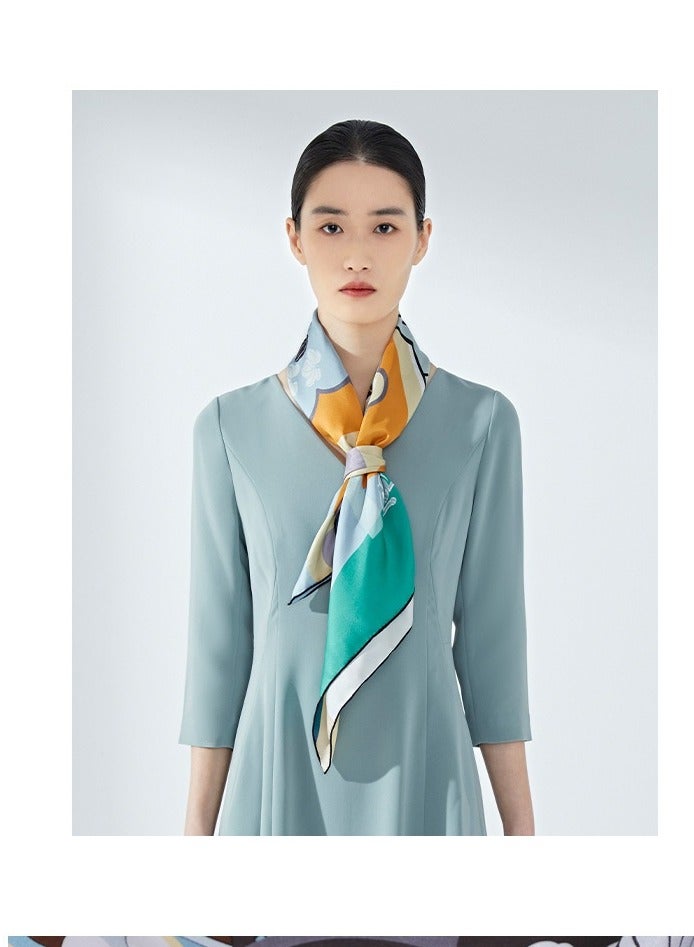 Women's Contrasting Mulberry Silk And Silk Twill Scarf