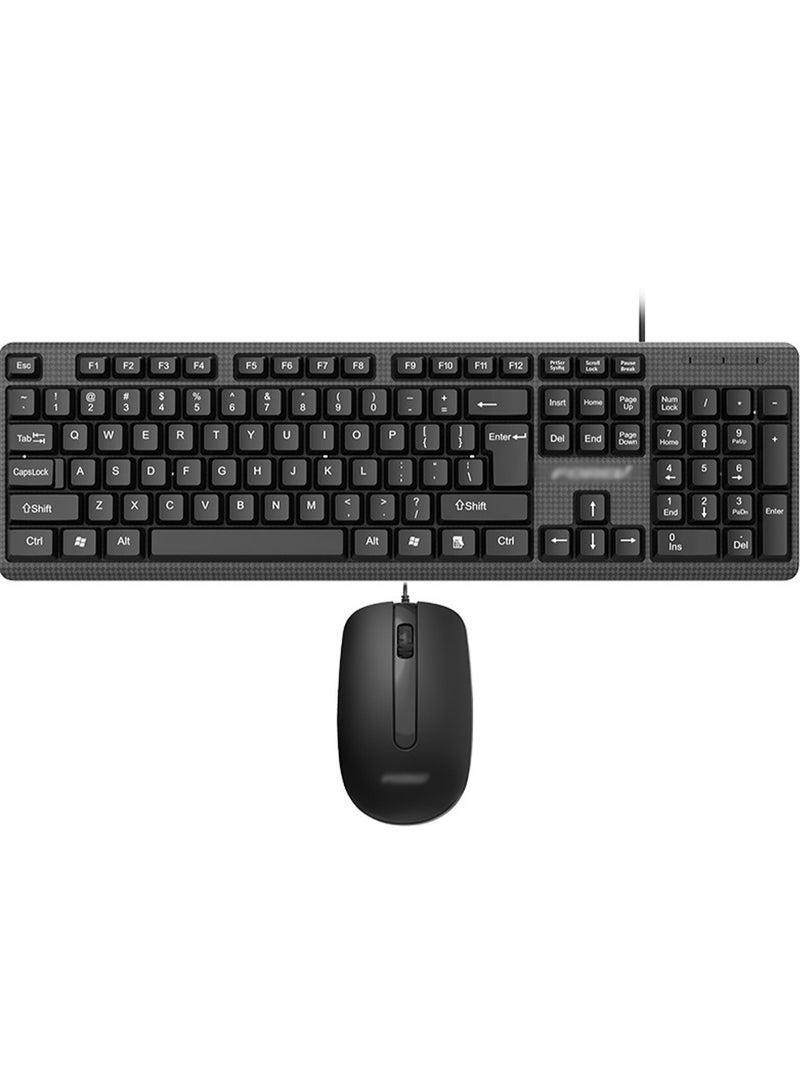 Wired Keyboard And Mouse Combo, Ergonomic Design Business Office Desktop Computer Notebook