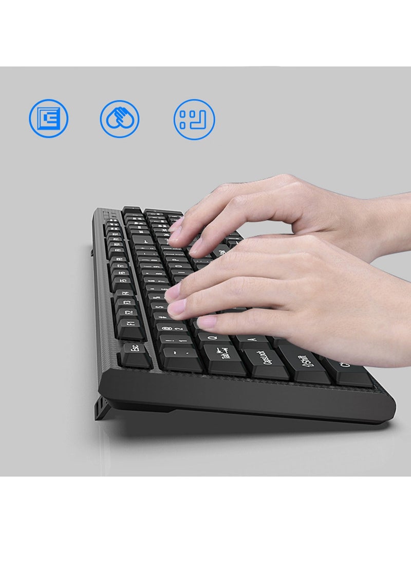 Wired Keyboard And Mouse Combo, Ergonomic Design Business Office Desktop Computer Notebook