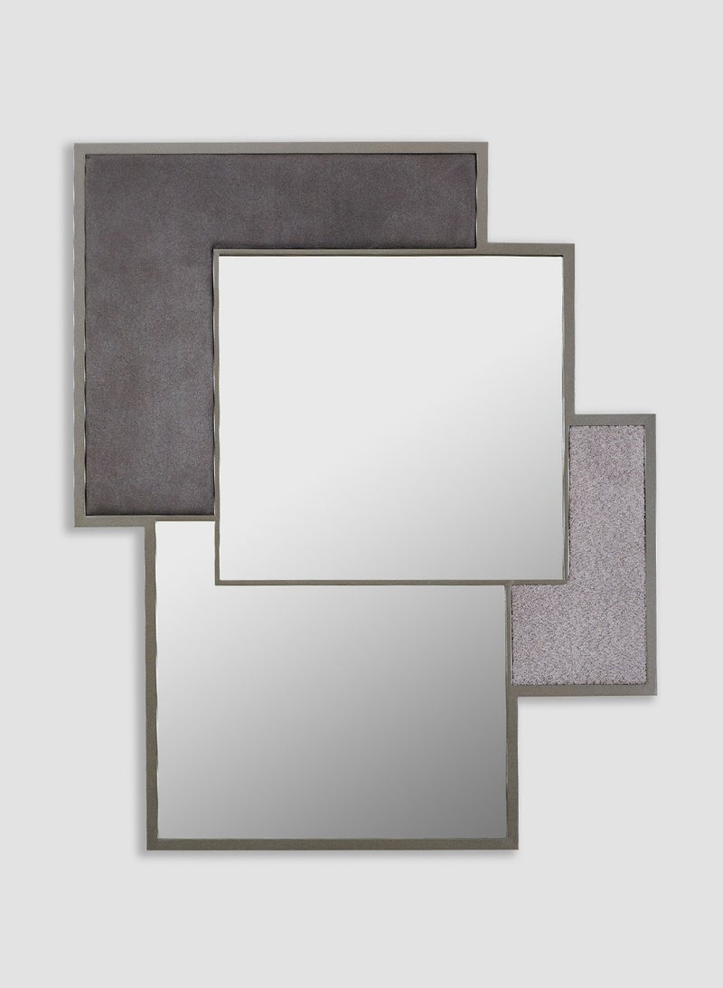 Emerson Mirror Upholstered, Stainless Steel Charcoal Lux Moondust