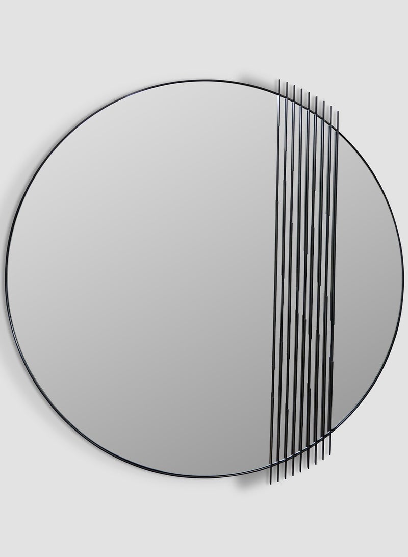 Saskia Mirror with Metal Stripes In Gun Metal