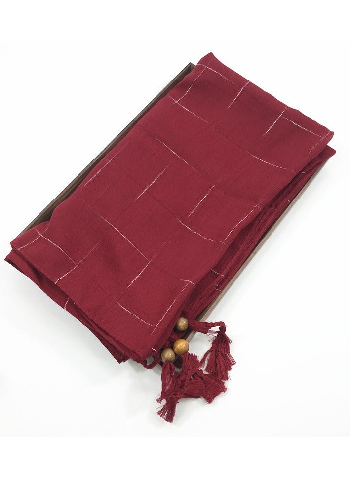 Balinese Plaid Handmade Tassel Hanging Bead Fashionable Headscarf Women's Leisure Travel Sun Protection Headband Scarf