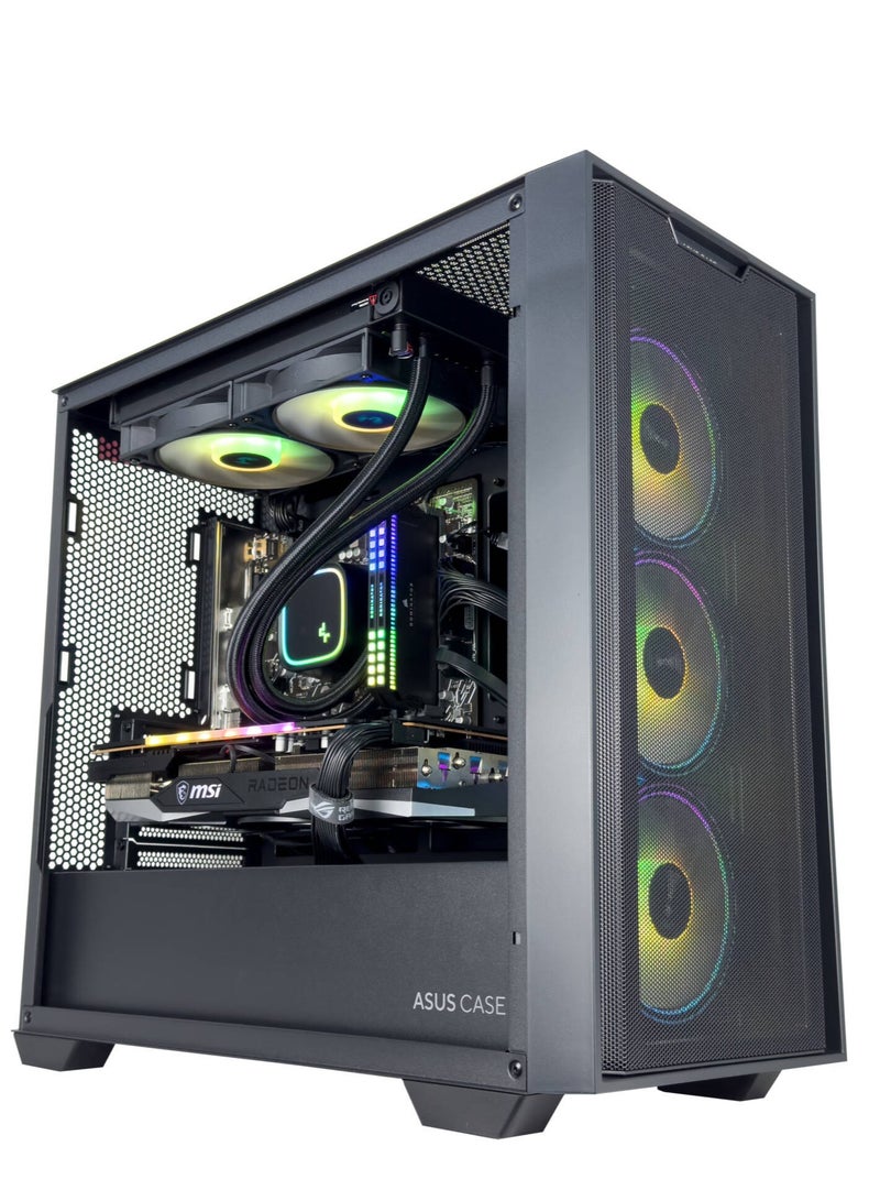 Wolverine Gaming PC - AMD Ryzen 5 7600X Processors, 6 Cores & 12 Threads, DDR5 32GB (2*16) Ram, AMD Radeon RX 7800 XT 16GB DDR6 Graphics Card,  1TB NVMe M.2 SSD, 2 Fan AIO Liquid Cooler, 650W 80 Plus Standard Power Supply, Windows 11 Pro | Wi-Fi