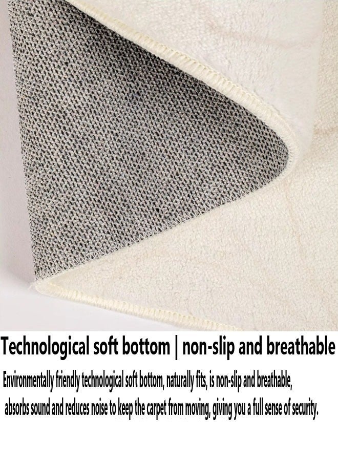 Foldable, Machine Washable Floor Mat  for Living Room, Bedroom, Bedside, Sofa, and Coffee Table Areas 200X250Cm