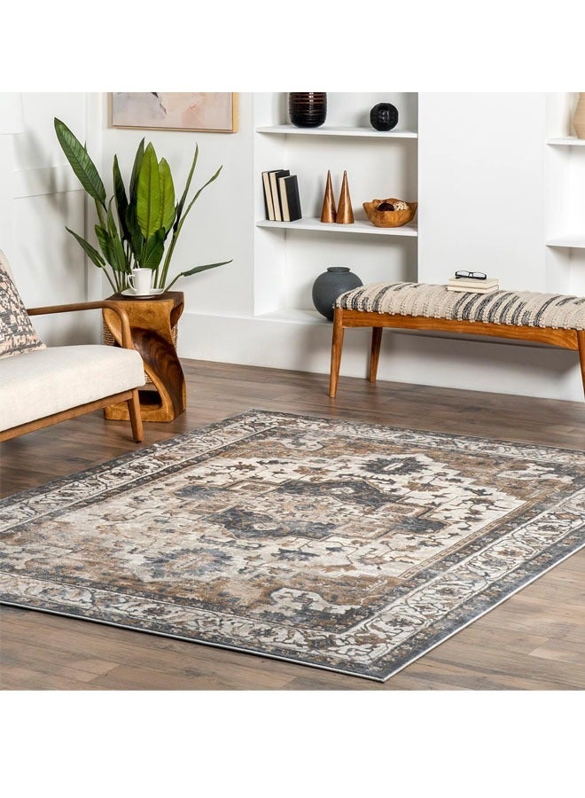 Ethnic Style Living Room Carpet imitation Cashmere with Dot Plastic Bottom 140X200 Style-6