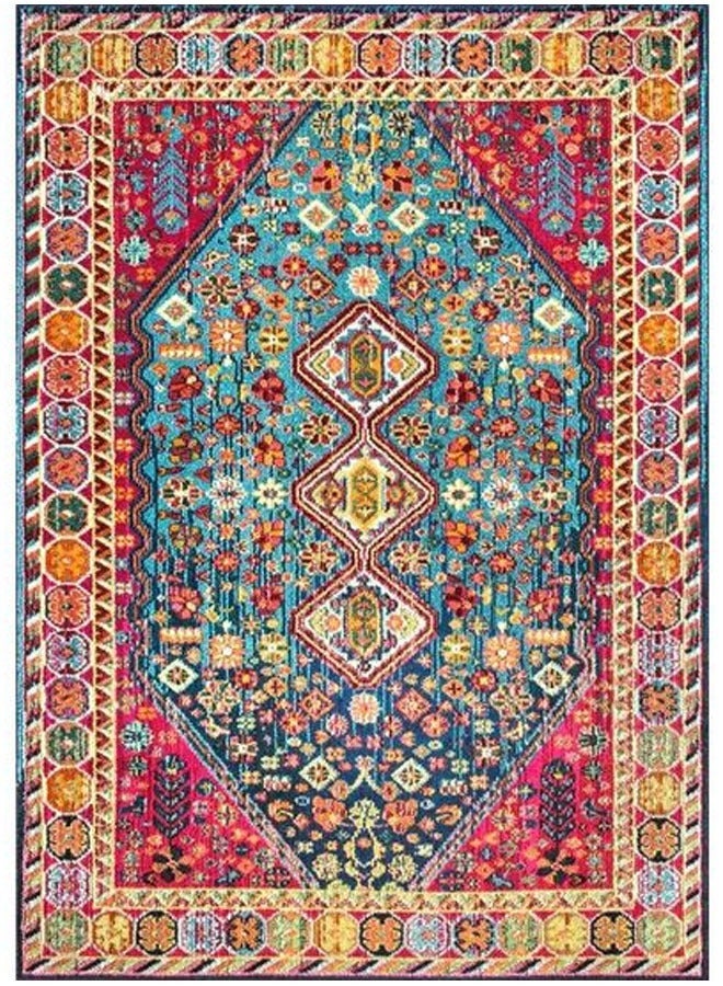 Ethnic Style Living Room Carpet imitation Cashmere with Dot Plastic Bottom 140X200Cm Style-5