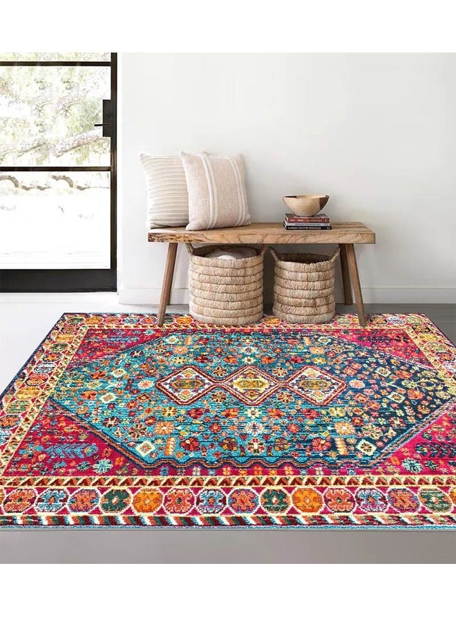 Ethnic Style Living Room Carpet imitation Cashmere with Dot Plastic Bottom 140X200Cm Style-5