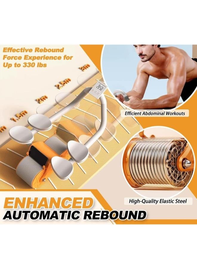 Automatic rebound Wheel Roller with Elbow Support abs roller wheel exercise For Strength Training Workout Plank Core Trainer for Men & Women Rebound Wheel abs Roller with Digital Counter