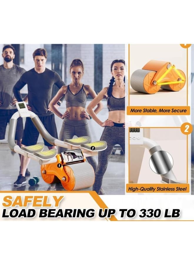 Automatic rebound Wheel Roller with Elbow Support abs roller wheel exercise For Strength Training Workout Plank Core Trainer for Men & Women Rebound Wheel abs Roller with Digital Counter