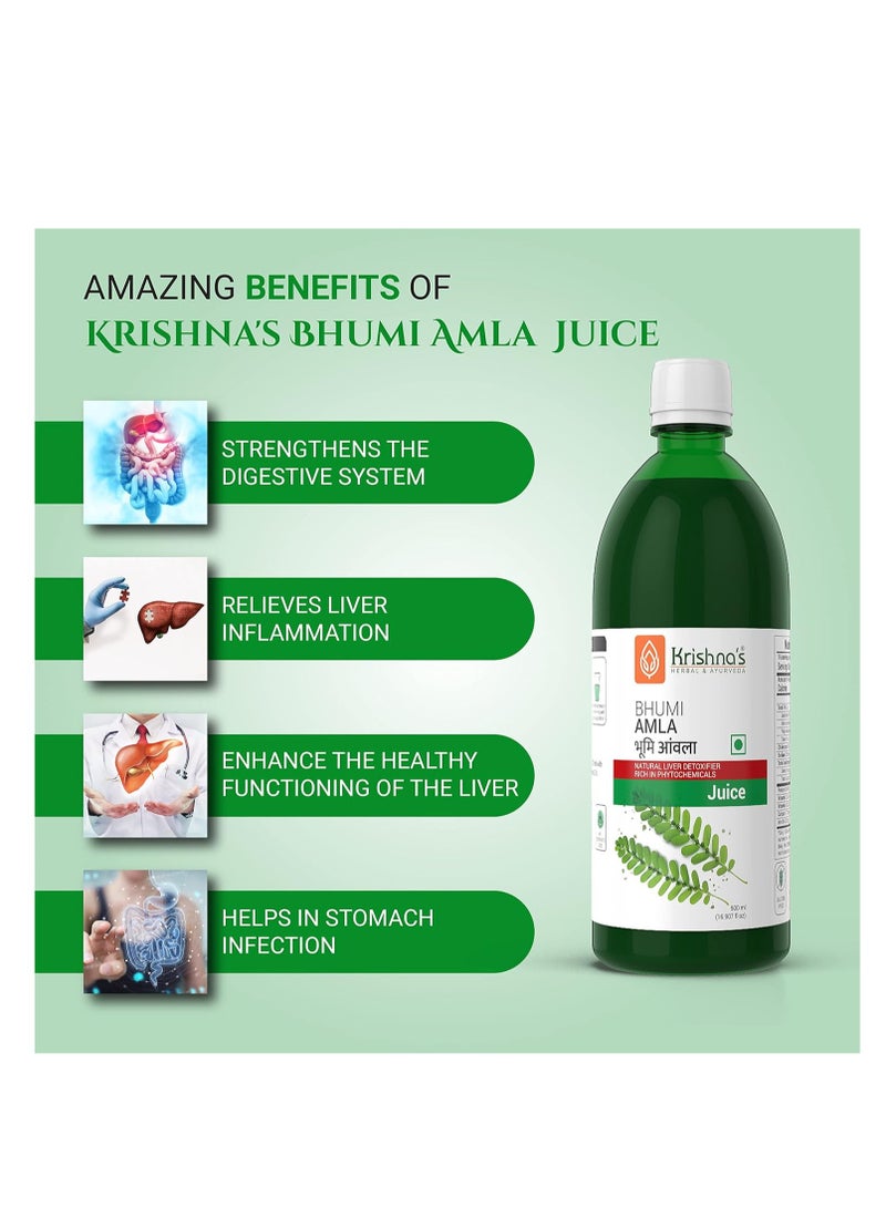 HERBAL AYURVEDA Bhumi Amla Juice  1000 ml Natural liver detoxifier  Strengthens the digestive system Sugar free Juice