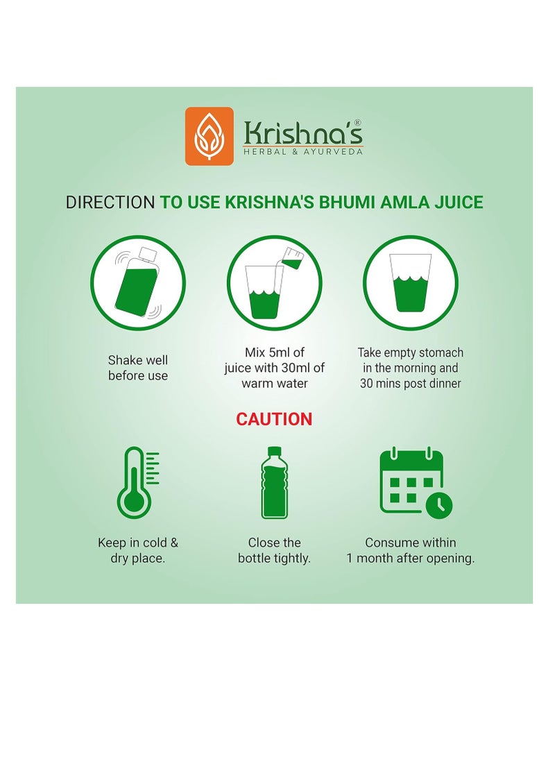 HERBAL AYURVEDA Bhumi Amla Juice  1000 ml Natural liver detoxifier  Strengthens the digestive system Sugar free Juice