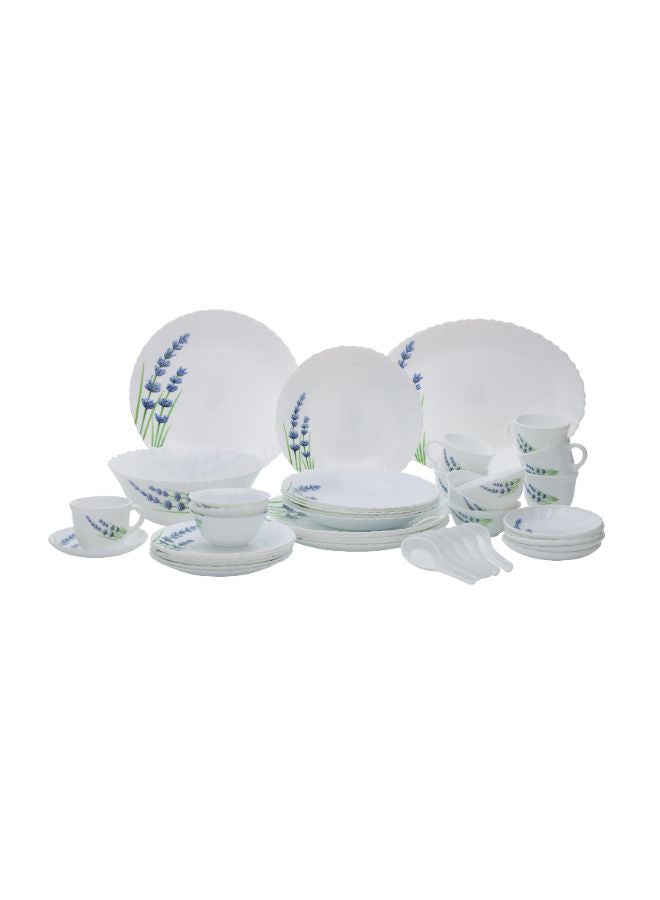 44-Piece Elegant Floral Design Opalware Dinner Set English Lavender