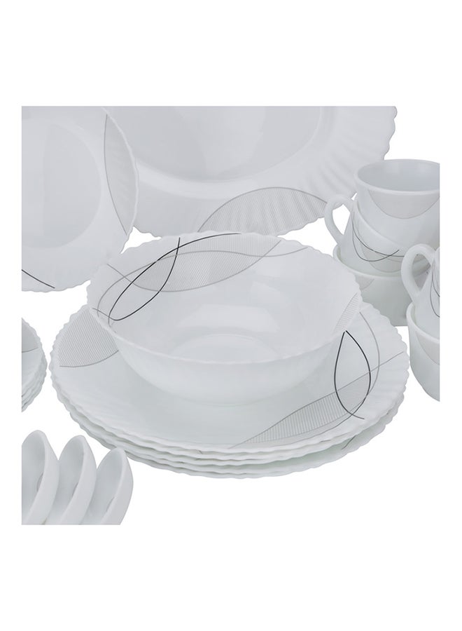 50 Pcs Opalware Dinner Set, RF10201 | Assorted Design | Lightweight, Beautiful Design Opal Dishes Sets Service for 6 Grey