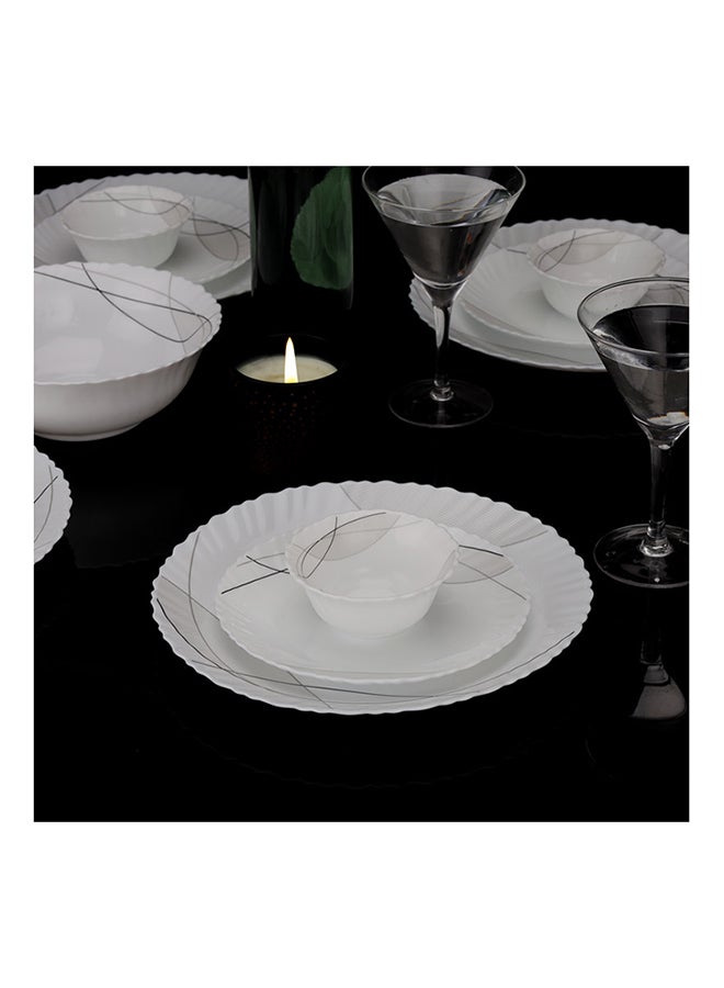 50 Pcs Opalware Dinner Set, RF10201 | Assorted Design | Lightweight, Beautiful Design Opal Dishes Sets Service for 6 Grey