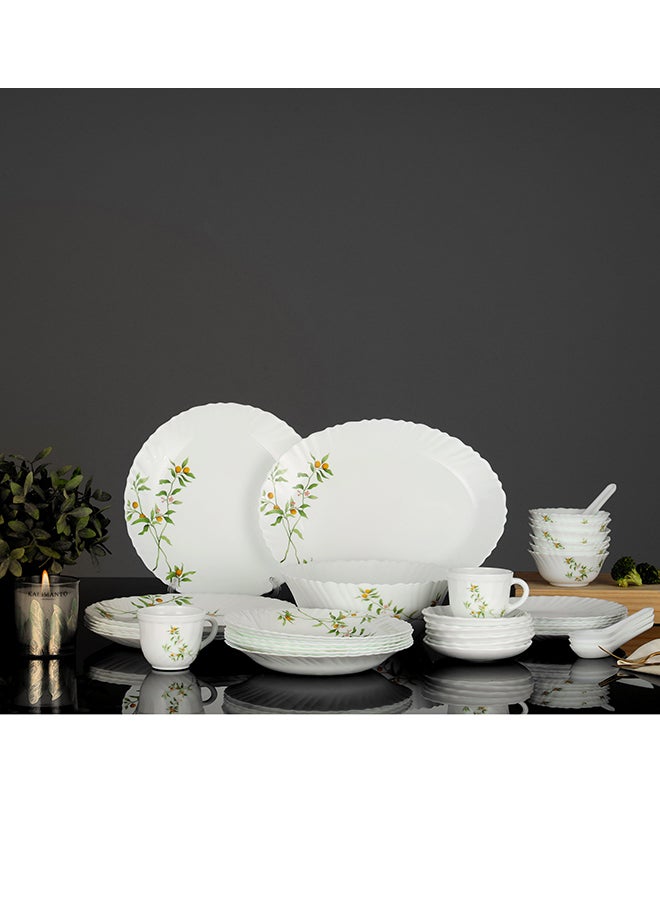 Pack Of 44 Opalware Orange Blossom Dinner Set, Orange Blossom 37cm