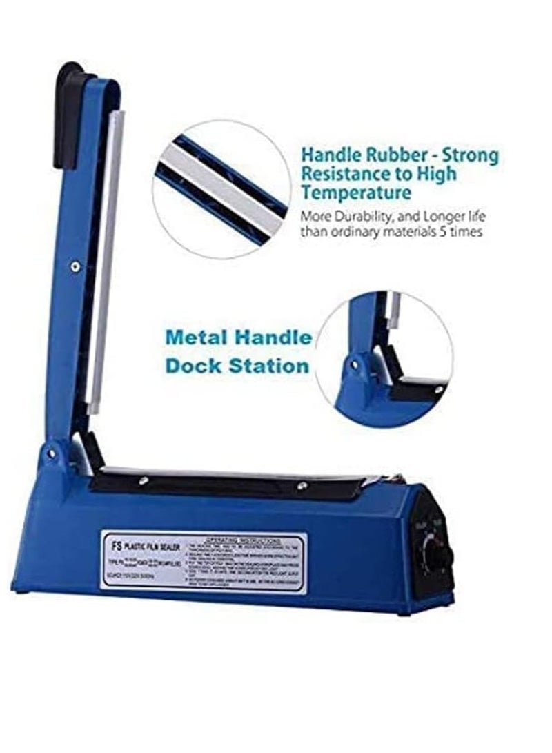 ECVV Electric Manual Hand Impulse Heat Sealer Sealing Packaging Machine For Plastic Packet Pouch Bag Polybag Packing Kitchen Seal Package Poly (12
