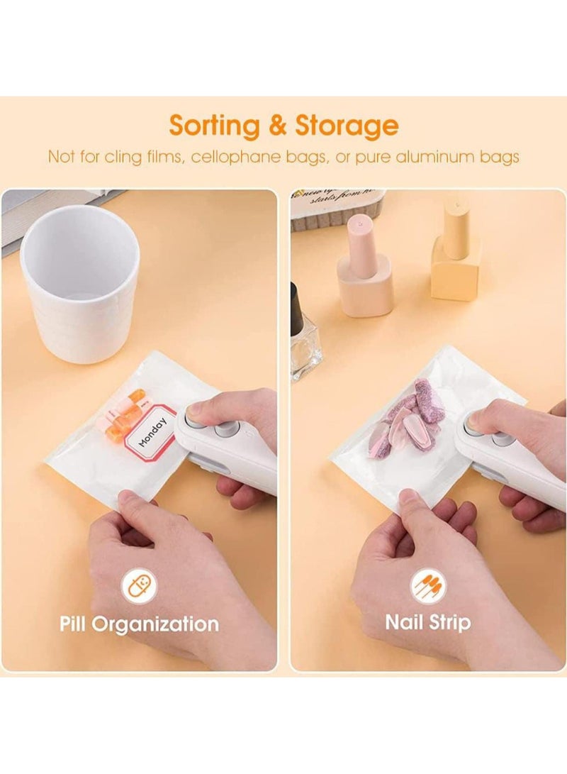 Mini USB Rechargeable 2 in 1 Plastic Bag Sealer, Portable Hot Bond Sealer for Chips, Snack & Food Bags Reseal and Cut with Ease