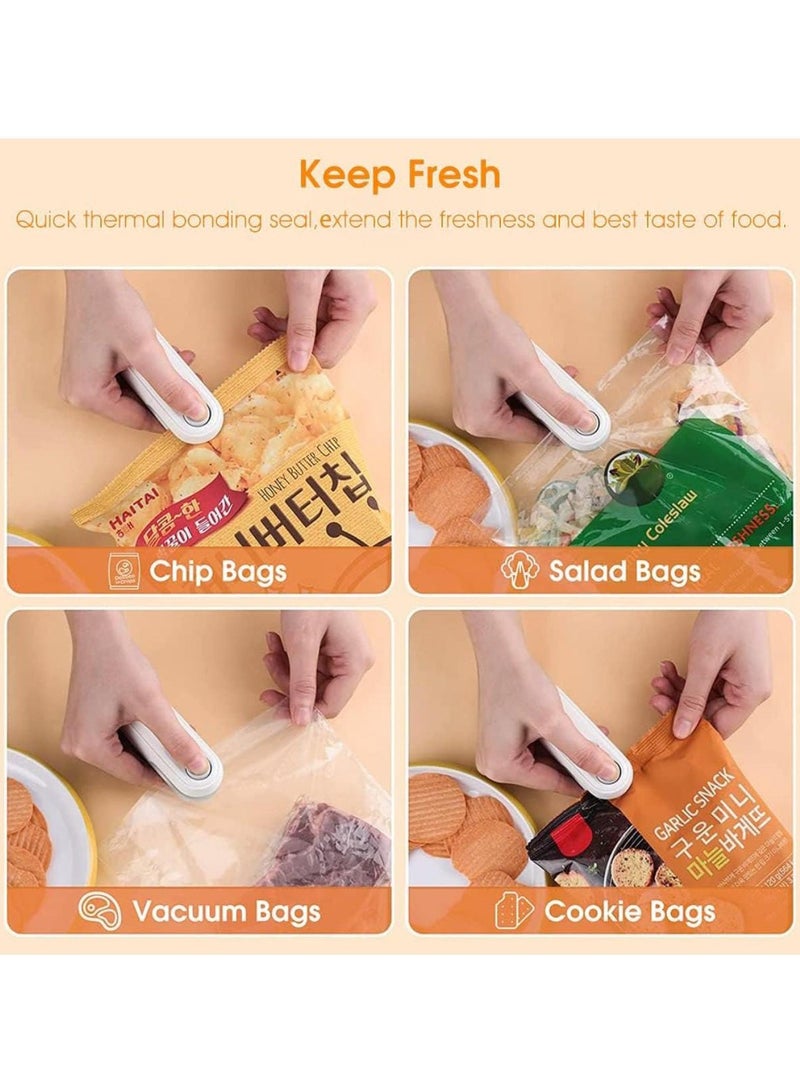 Mini USB Rechargeable 2 in 1 Plastic Bag Sealer, Portable Hot Bond Sealer for Chips, Snack & Food Bags Reseal and Cut with Ease