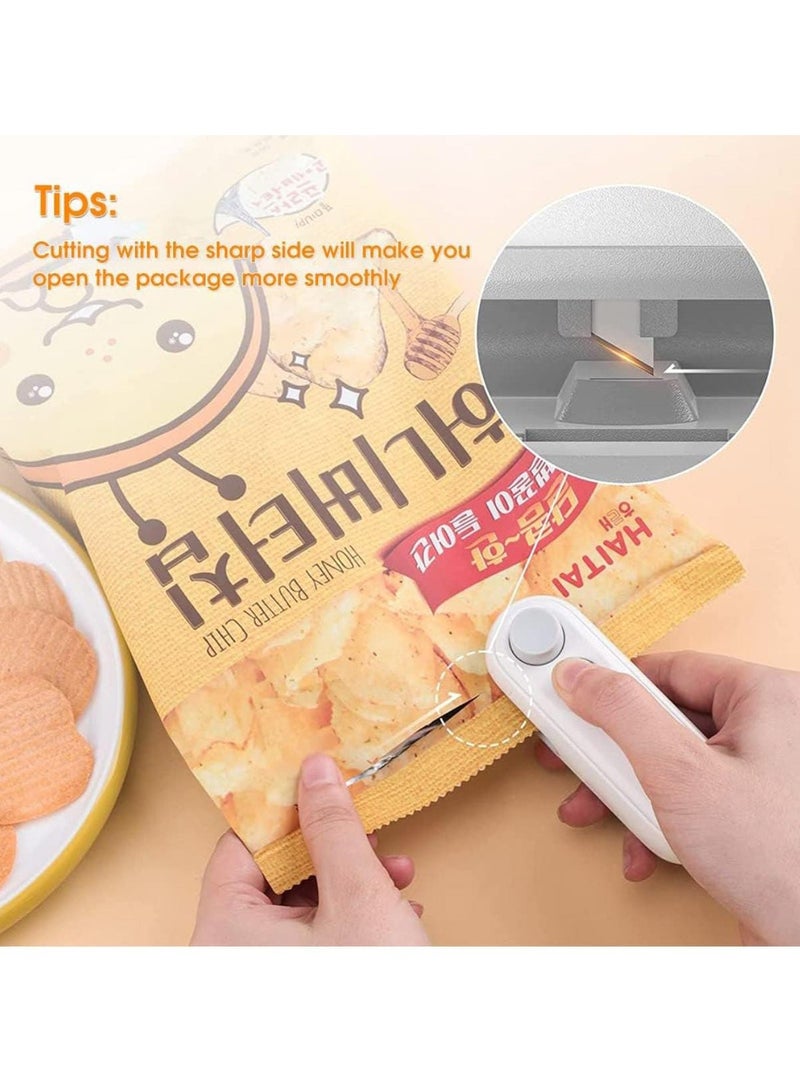 Mini USB Rechargeable 2 in 1 Plastic Bag Sealer, Portable Hot Bond Sealer for Chips, Snack & Food Bags Reseal and Cut with Ease