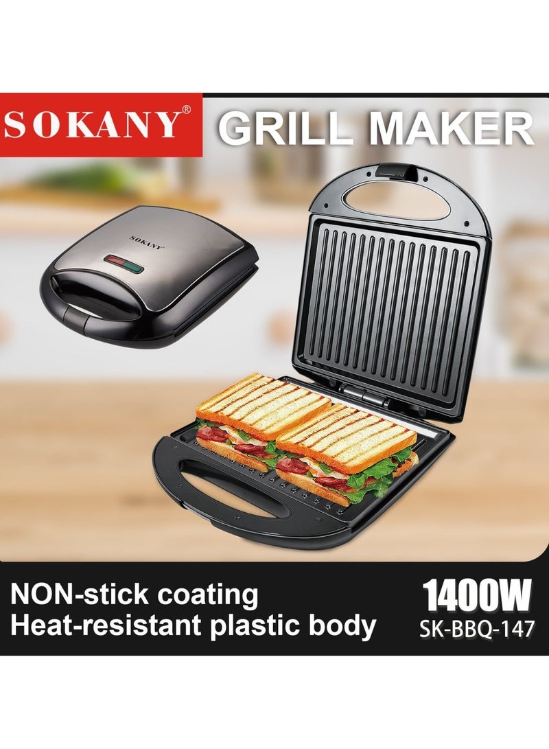 Sokany SK-BBQ-147 Kitchen Appliances Breakfast Maker Waffle Sandwich Maker