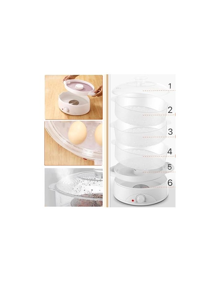 3 Tier Electric Food Steamer for Cooking, Vegetable Steamer for Fast Simultaneous Cooking, Veggie Steamer, Food Steam Cooker, 60 Minute Timer, BPA Free Baskets, 300W, 10L