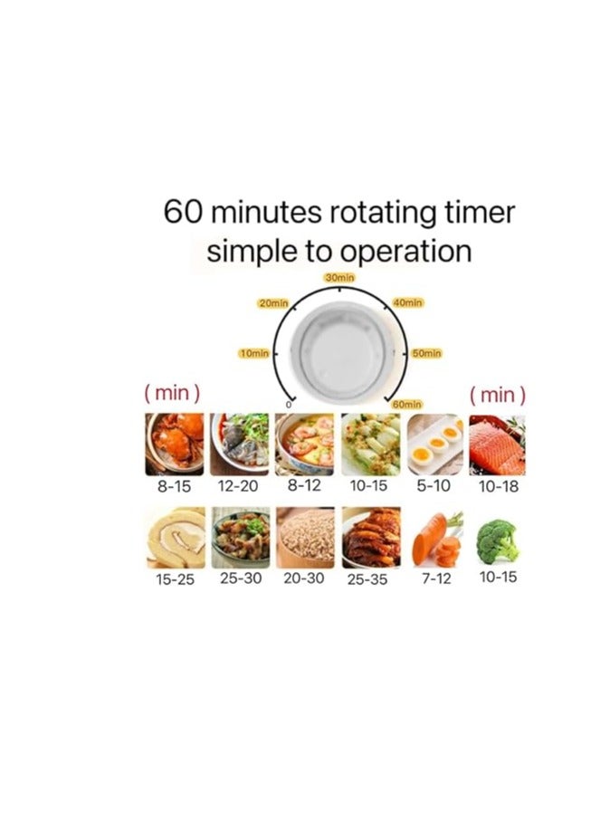 3 Tier Electric Food Steamer for Cooking, Vegetable Steamer for Fast Simultaneous Cooking, Veggie Steamer, Food Steam Cooker, 60 Minute Timer, BPA Free Baskets, 300W, 10L