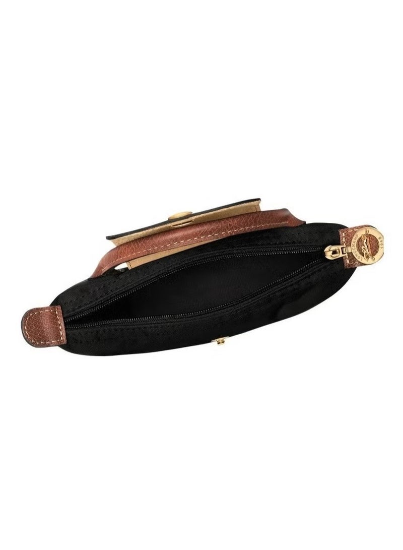 Longchamp Women's Mini Makeup Bag, Handbag, Shoulder Bag Black Classic