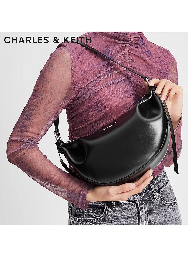 CHARLES & KEITH  Shoulder Bag & Crossbody Bag Calla Half-Moon Bag - Black