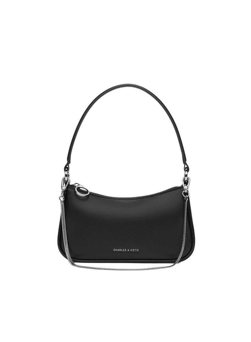 CHARLES & KEITH Crossbody Bag Curved Shoulder Bag - Black