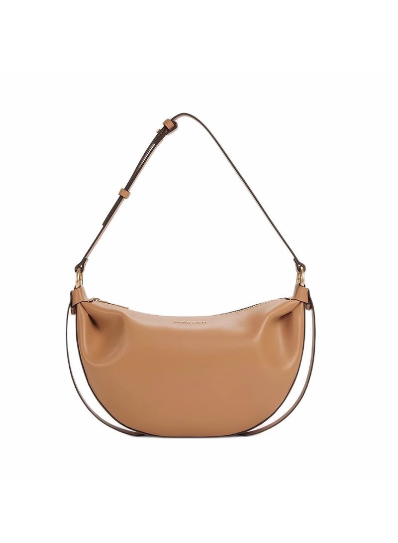 CHARLES & KEITH  Shoulder Bag & Crossbody Bag Calla Half-Moon Bag - Toffee