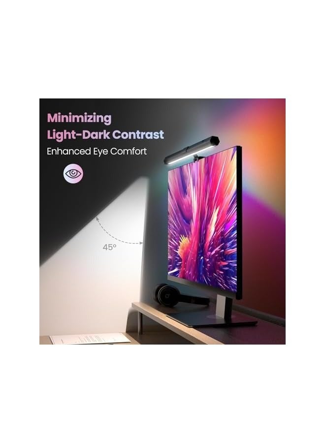 Monitor Light bar with RGB Backlight, 40cm Computer Monitor Lamp with Dimmer and Color Temperature, LED Touch Control Gaming Screen Light No Screen Glare and Eye Protection for Home Office