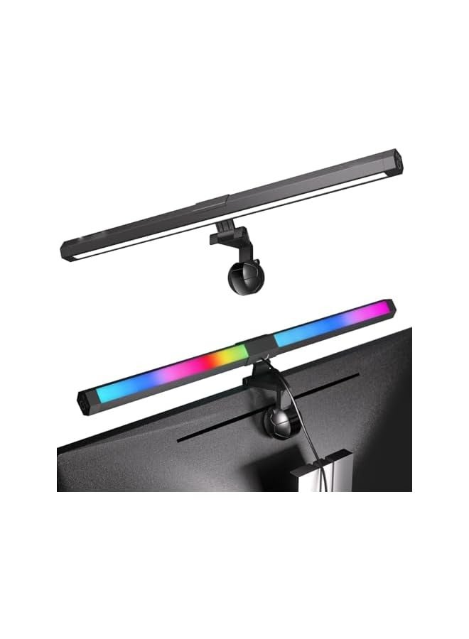 Monitor Light bar with RGB Backlight, 40cm Computer Monitor Lamp with Dimmer and Color Temperature, LED Touch Control Gaming Screen Light No Screen Glare and Eye Protection for Home Office