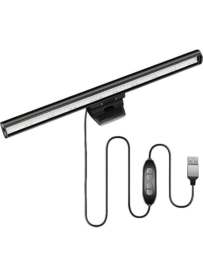 Portable Laptop Monitor Light Bar with USB Connection, e-Reading LED Task Lamp, 3 Color Temperature Settings, 10 Levels of Brightness Adjustment, No Glare on The Screen, Saves Space