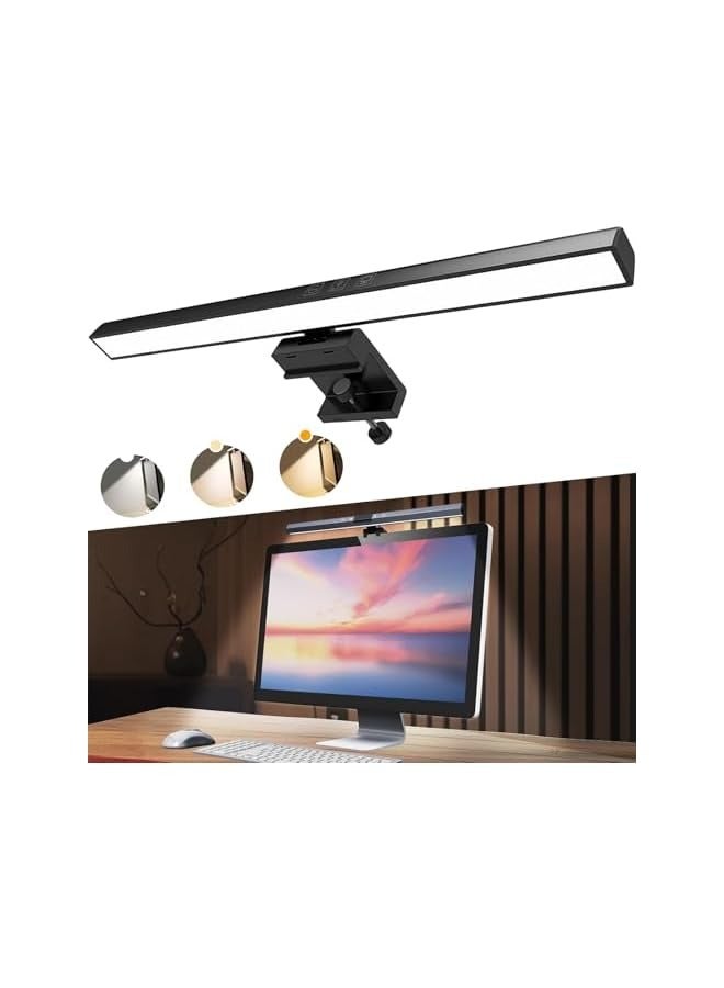 33cm Computer Screen Monitor LED Light - Adjustable Brightness Strip Desk Lamp, Touch Control USB Powered Screen Strip Lamp for Laptop Desktop Computers, Glare Free