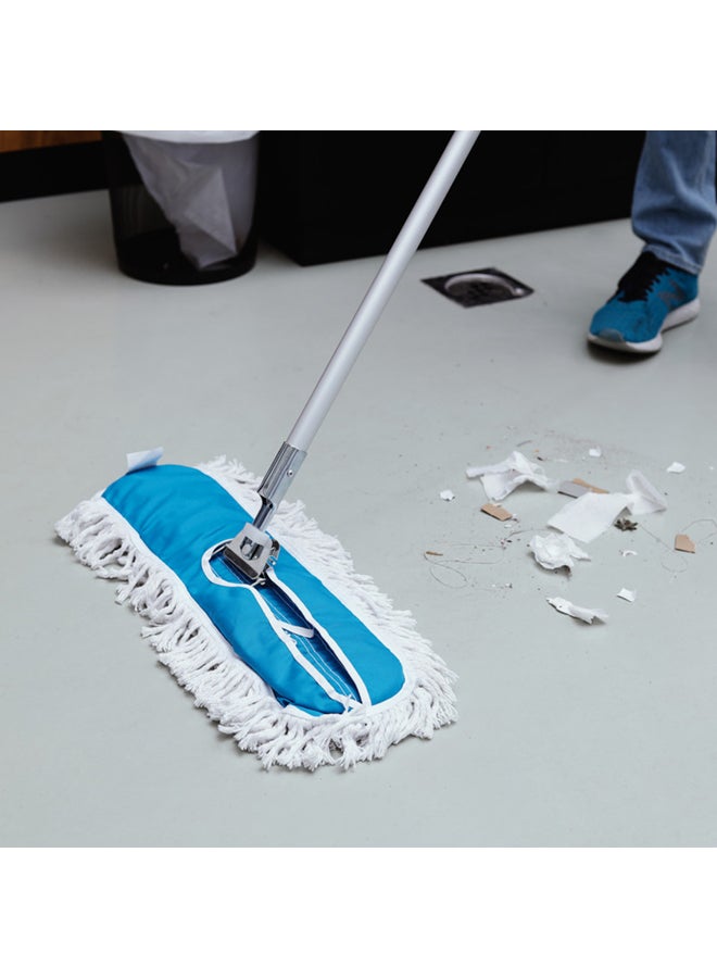 Airport Mop W-Aluminium Handle 600Mm Dust Mop Multicolor Silver Handle Blue Mop Head 131x35x74cm