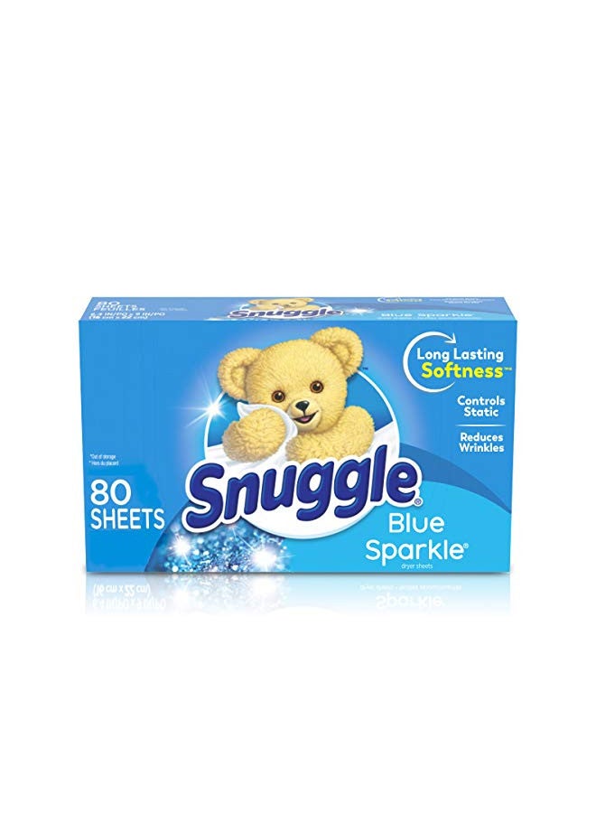 Snuggle Fabric Softener Dryer Sheets, Blue Sparkle, 80 Count