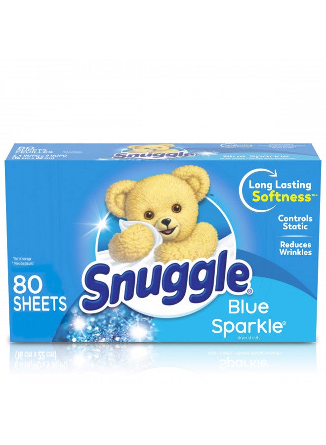 Snuggle Fabric Softener Dryer Sheets, Blue Sparkle, 80 Count